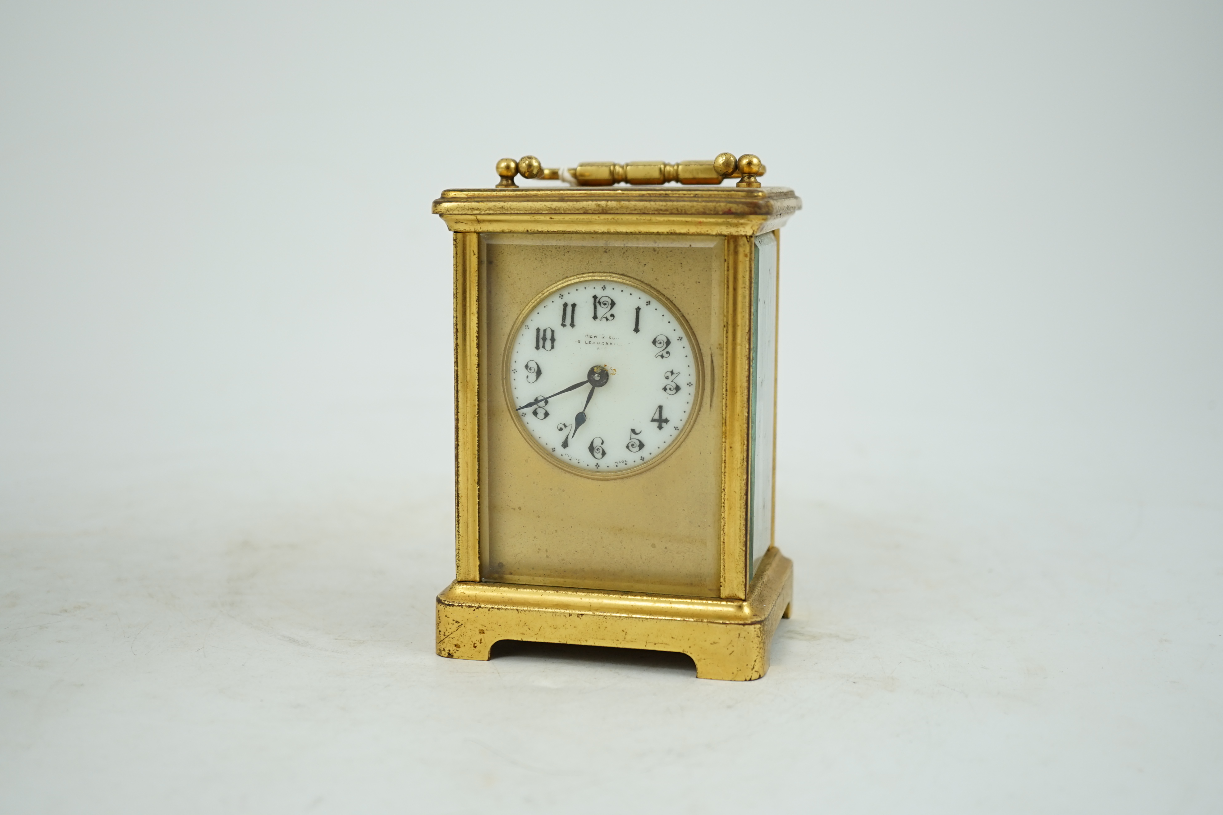 A French gilt brass carriage timepiece